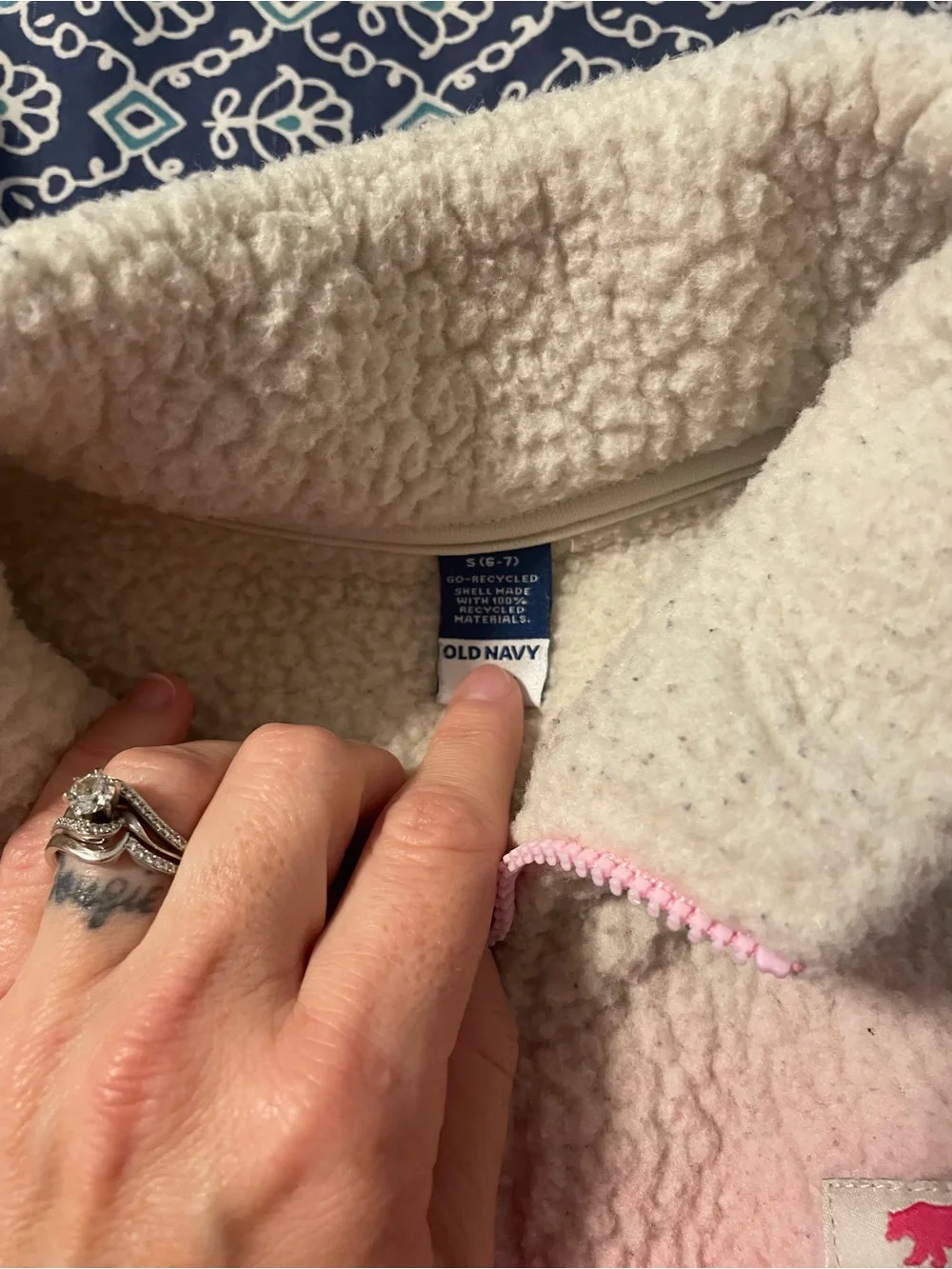 Old Navy Pink to Cream Ombre Plush Zip-Up